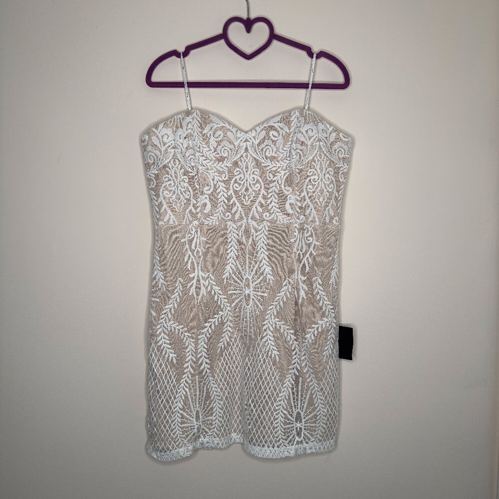 Lulus Mini Dress White on Cream Size XL